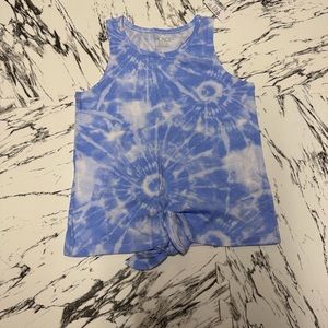 The Children’s Place Girls Tie Front Tank Top (Vista Blue Tie Dye) Medium (7/8)